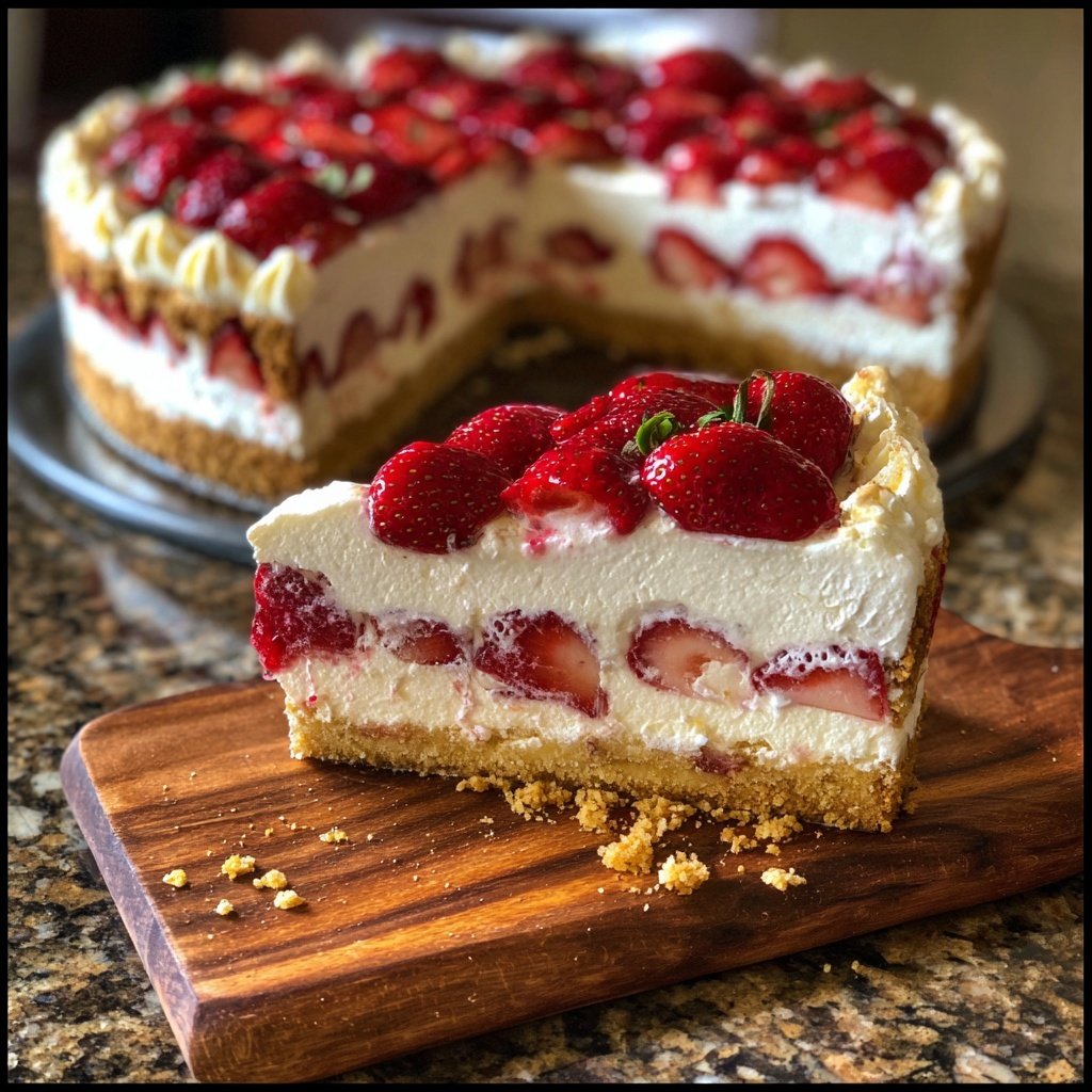 Erdbeerkuchen Mit Frischer Sahne