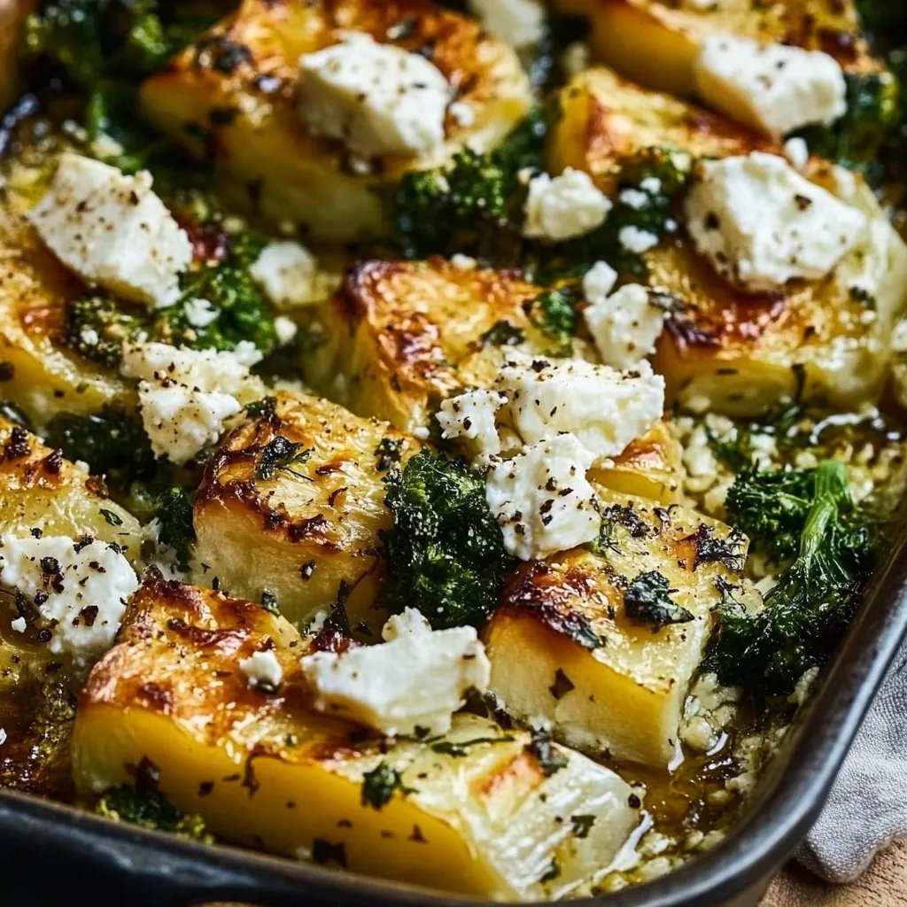 Süßkartoffel-Brokkoli-Auflauf mit Feta