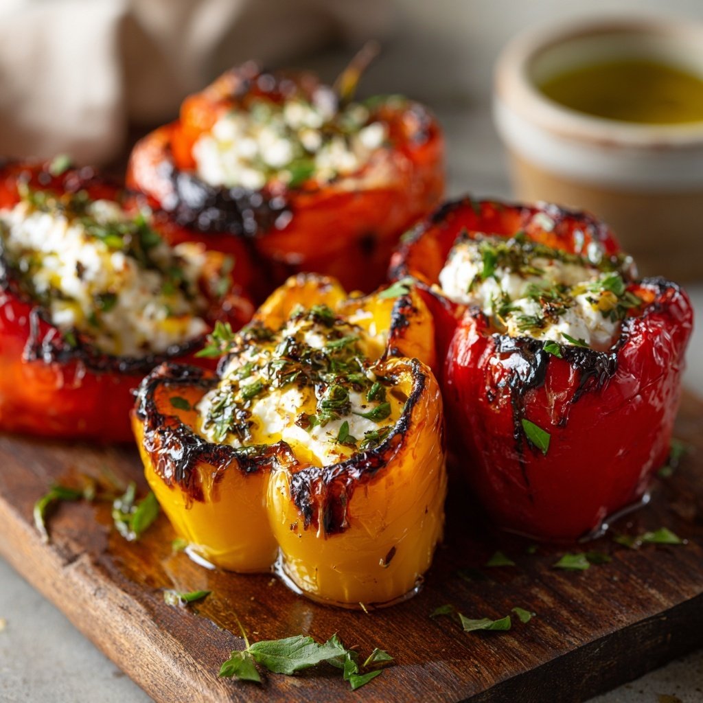 Gegrillte Paprika Mit Feta