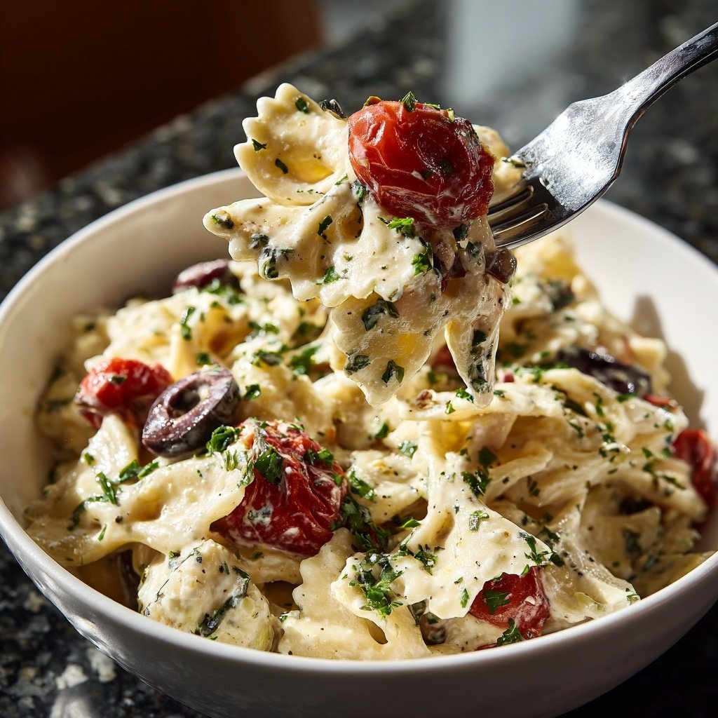 Mediterraner Nudelsalat Cremig