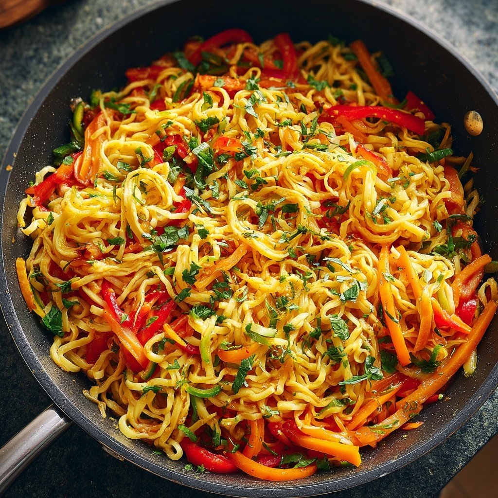 Kalorienarme Nudelpfanne