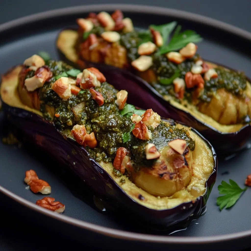 Gefüllte Auberginen mit Walnusspaste
