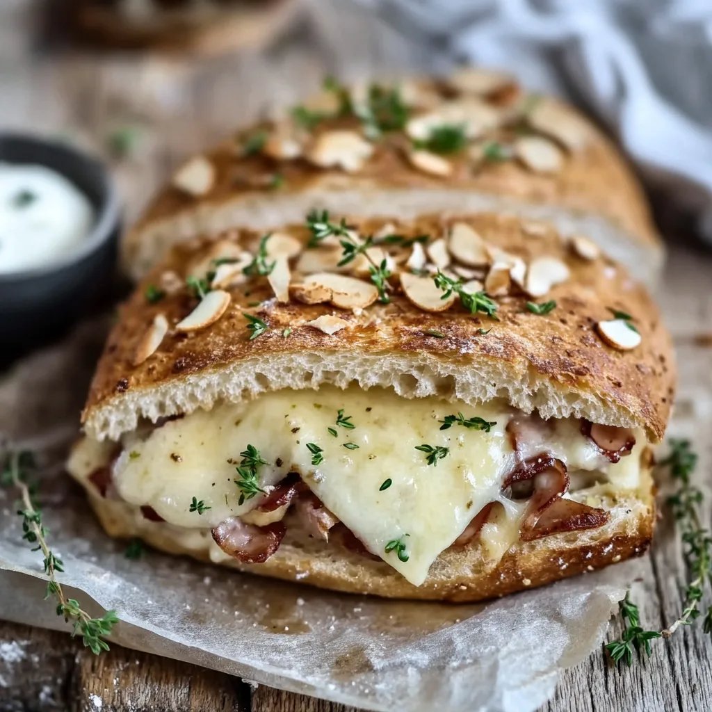 Handbrot mit Schinken und Käse