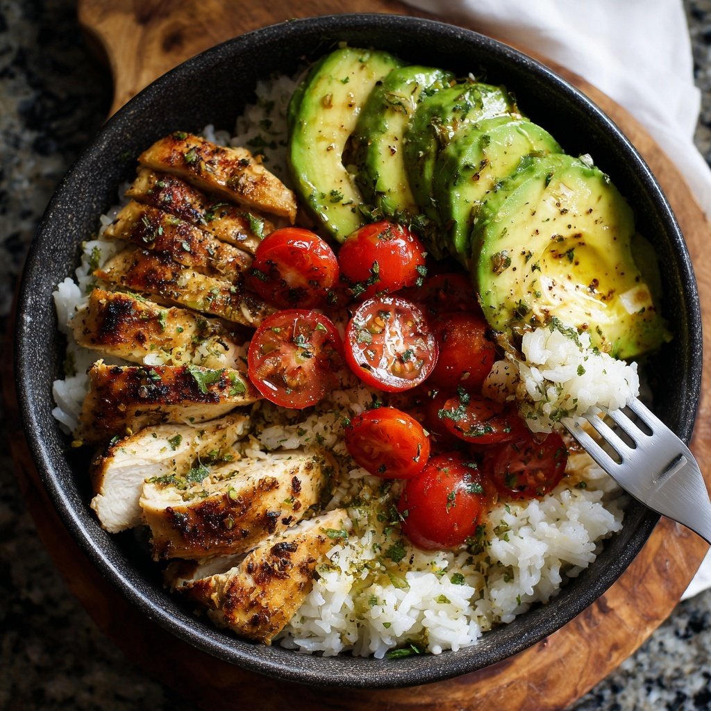 Kalorienarme Hähnchen Bowl Mit Reis