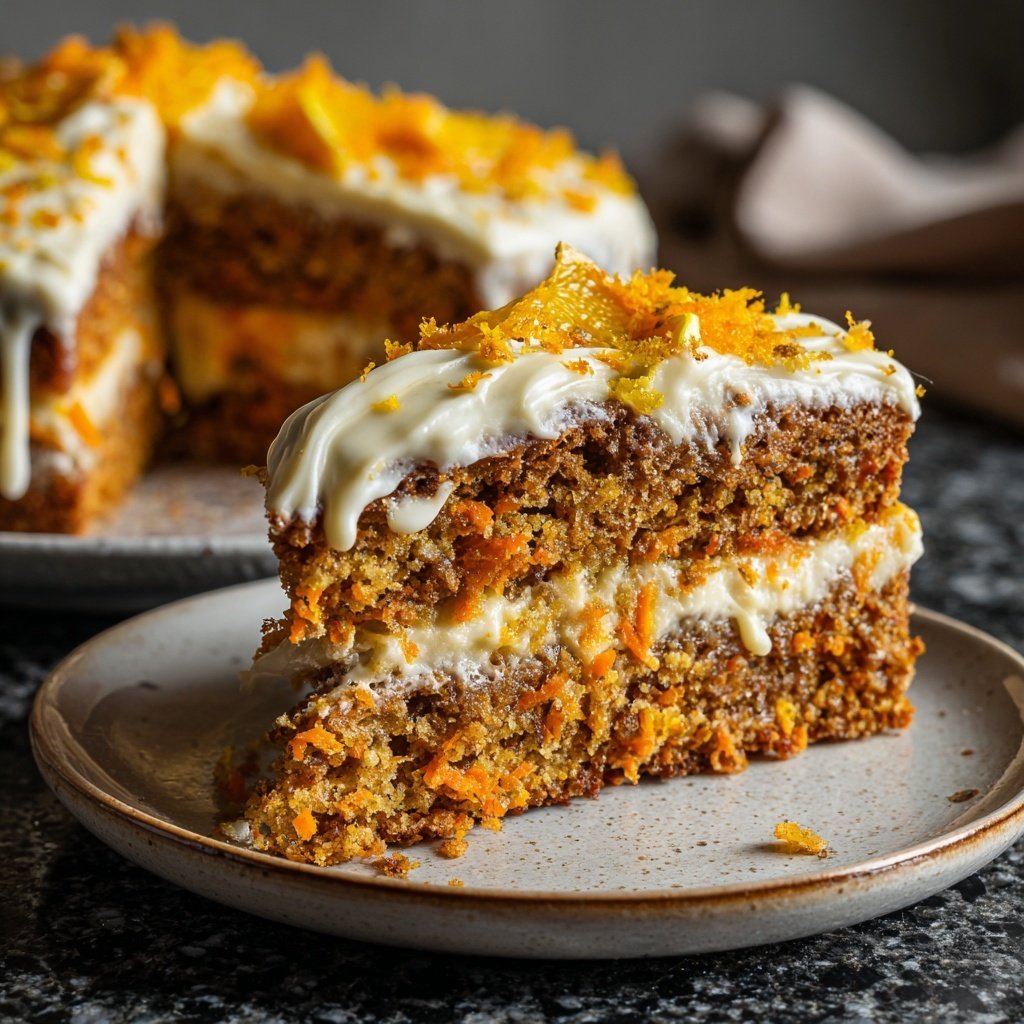 Saftiger Karottenkuchen Mit Orangenabrieb