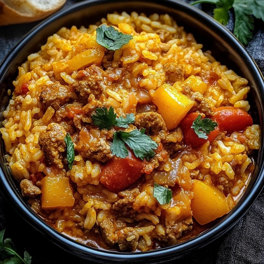 Curryreis mit Hackfleisch