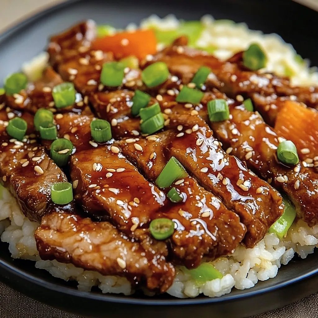 Teriyaki Rindfleisch mit Reis