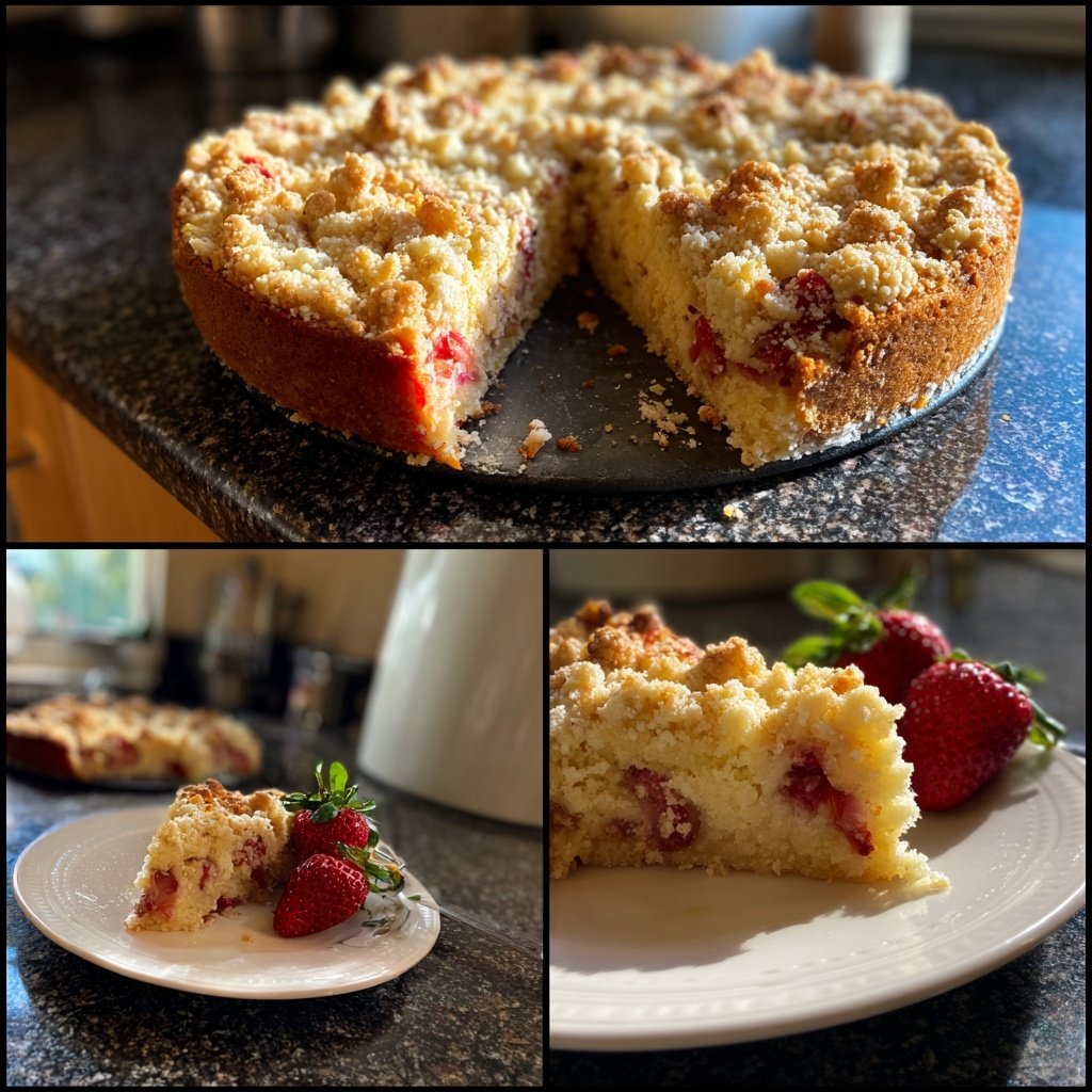 Erdbeer Vanille Blechkuchen Mit Streuseln
