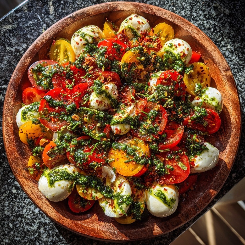 Tomaten-Mozzarella-Salat mit Pesto
